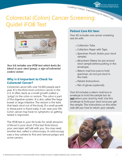 Colorectal (Colon) Cancer Screening: Quidel iFOB Test