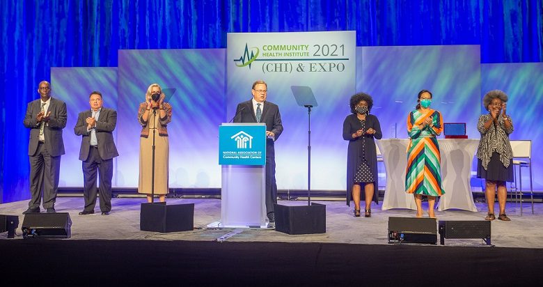 NACHC board officers on stage