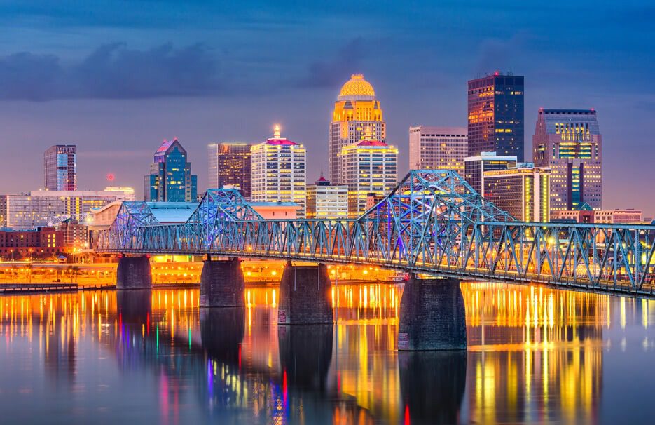 Louisville Kentucky night skyline