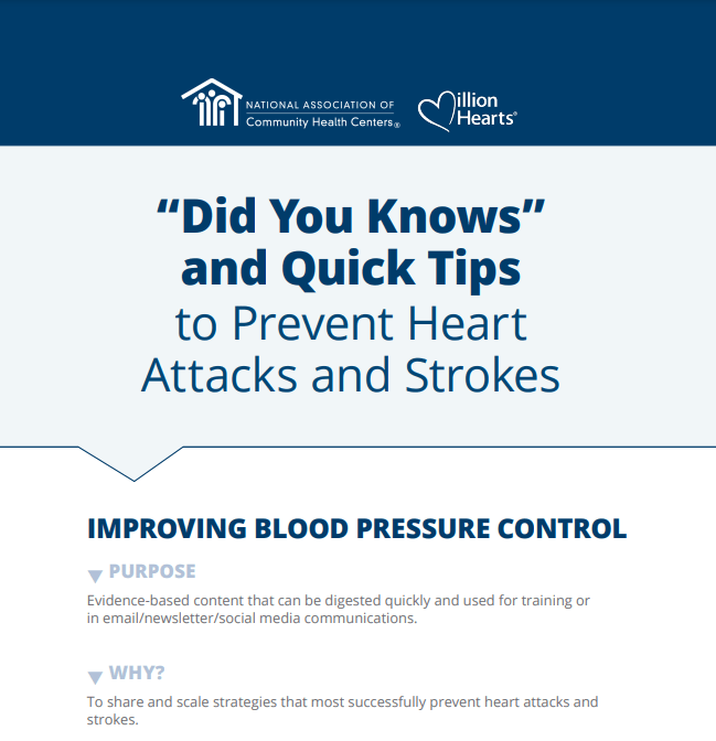 Did you know and quick tips to prevent heart attacks and strokes blood pressure cover page