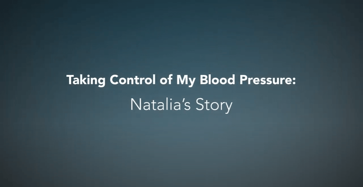 Video cover with Natalia's story banner