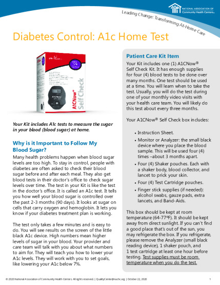 Diabetes Control: A1c Home Test
