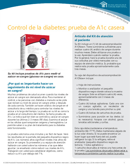 Diabetes Control (Spanish)