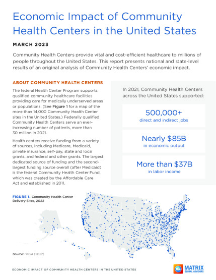 Economic Impact of Community Health Centers in the United States 