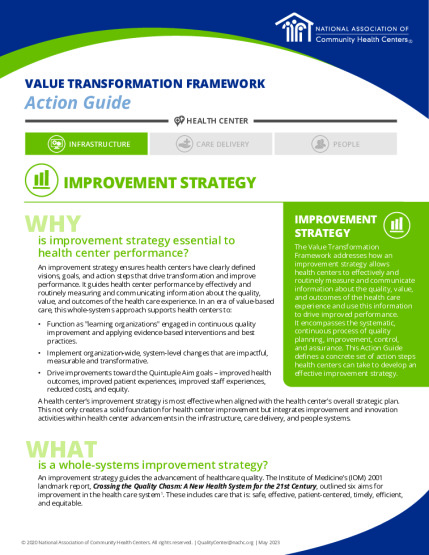 Value Transformation Framework Action Guide: Improvement Strategy