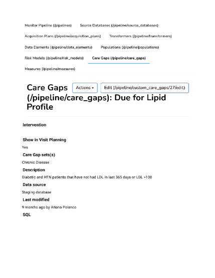 Care Gap Due for Lipid Profile   Hometown