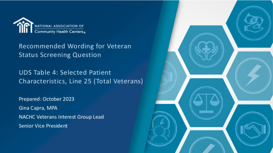 Recommended Language for Veteran Status Screening Question in Health Centers (Oct 2023)